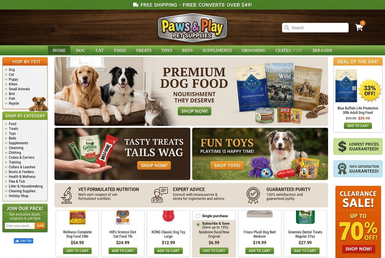 Pet Care & Supplies Shopify store after Brand Savvy optimization