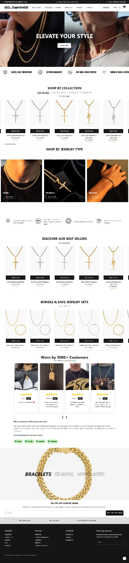 Gold Kings homepage screenshot